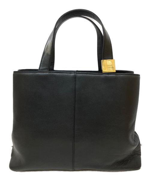 BURBERRY（バーバリー）BURBERRY (バーバリー) 裏ノヴァチェックレザートートバッグ ブラックの古着・服飾アイテム