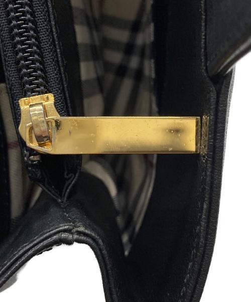 BURBERRY（バーバリー）BURBERRY (バーバリー) 裏ノヴァチェックレザートートバッグ ブラックの古着・服飾アイテム