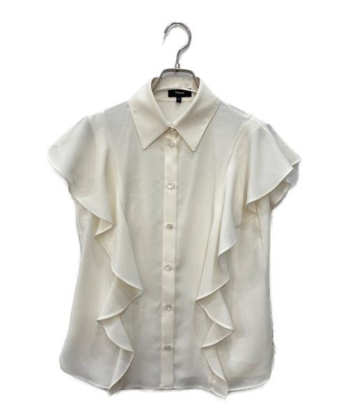 theory（セオリー）theory (セオリー) BD Ruffle Top ブラウス ホワイト サイズ:Ｓの古着・服飾アイテム