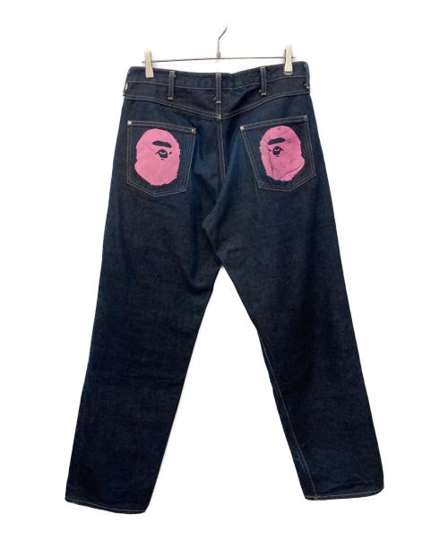 A BATHING APE（アベイシングエイプ）A BATHING APE (アベイシングエイプ) APE HEAD DENIM パンツ インディゴ サイズ:Ｌの古着・服飾アイテム