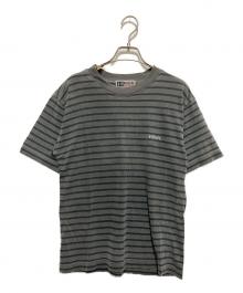 bitch skateboards（ビッチスケートボード）の古着「ボーダーTシャツ」｜グレー