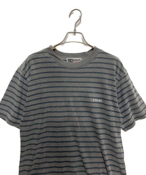 bitch skateboards（ビッチスケートボード）bitch skateboards (ビッチスケートボード) ボーダーTシャツ グレー サイズ:M/M(38-40)の古着・服飾アイテム
