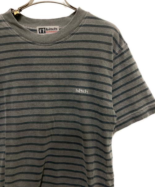 bitch skateboards（ビッチスケートボード）bitch skateboards (ビッチスケートボード) ボーダーTシャツ グレー サイズ:M/M(38-40)の古着・服飾アイテム