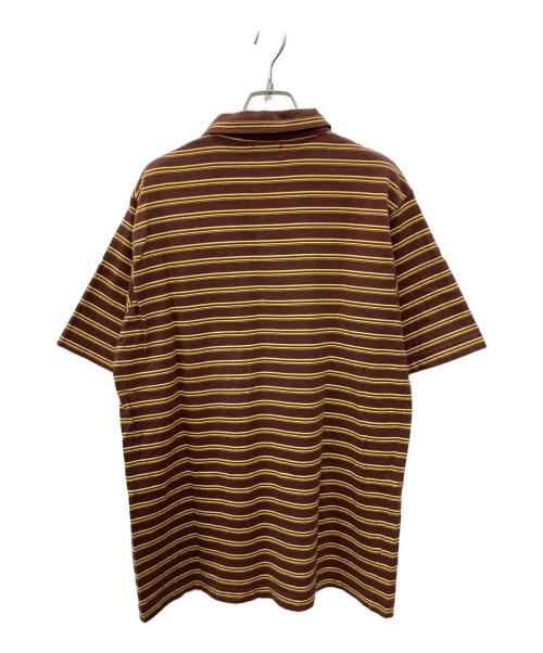stussy（ステューシー）stussy (ステューシー) 90’s ボーダーポロシャツ ブラウン×イエロー サイズ:Ｌの古着・服飾アイテム