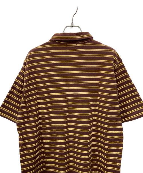 stussy（ステューシー）stussy (ステューシー) 90’s ボーダーポロシャツ ブラウン×イエロー サイズ:Ｌの古着・服飾アイテム