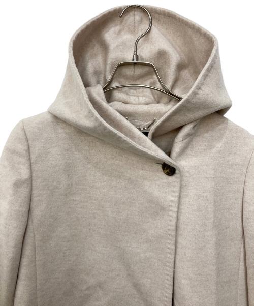 23区（ニジュウサンク）23区 (ニジュウサンク) ウールアンゴラビーバー フーデッドコート グレー サイズ:SIZE 36の古着・服飾アイテム