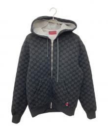 GUCCI（グッチ）の古着「GGプリント ジャージー ジップ スウェットシャツ」｜ブラック