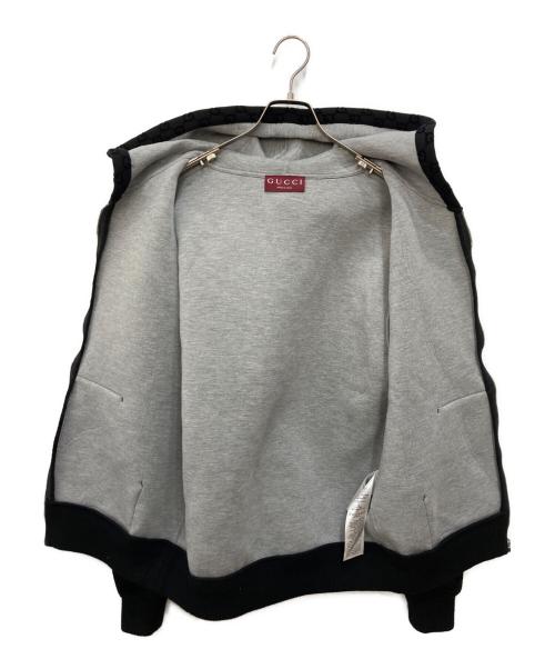 GUCCI（グッチ）GUCCI (グッチ) GGプリント ジャージー ジップ スウェットシャツ ブラック サイズ:XS（170/88A）の古着・服飾アイテム