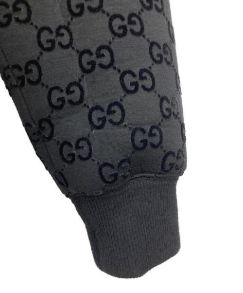 GUCCI（グッチ）GUCCI (グッチ) GGプリント ジャージー ジップ スウェットシャツ ブラック サイズ:XS（170/88A）の古着・服飾アイテム