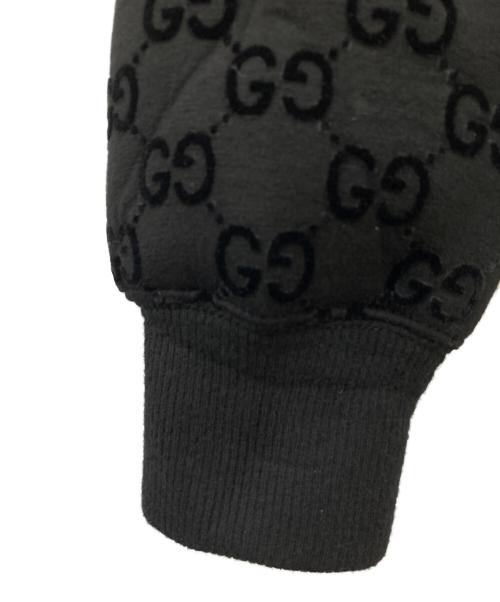 GUCCI（グッチ）GUCCI (グッチ) GGプリント ジャージー ジップ スウェットシャツ ブラック サイズ:XS（170/88A）の古着・服飾アイテム