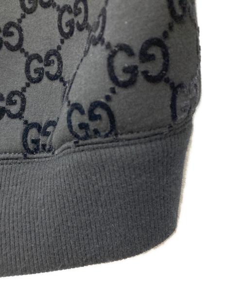 GUCCI（グッチ）GUCCI (グッチ) GGプリント ジャージー ジップ スウェットシャツ ブラック サイズ:XS（170/88A）の古着・服飾アイテム