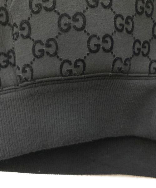 GUCCI（グッチ）GUCCI (グッチ) GGプリント ジャージー ジップ スウェットシャツ ブラック サイズ:XS（170/88A）の古着・服飾アイテム