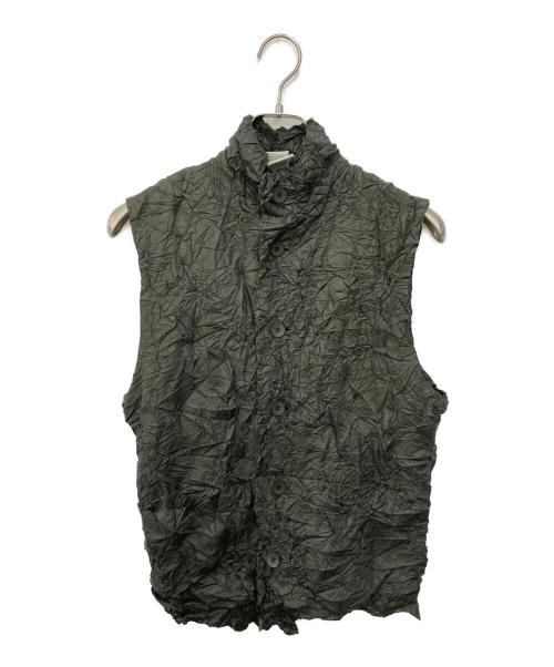 ISSEY MIYAKE PERMANENTE（イッセイミヤケ ペルマネンテ）ISSEY MIYAKE PERMANENTE (イッセイミヤケ ペルマネンテ) シワ加工ベスト グレー サイズ:Ｍの古着・服飾アイテム