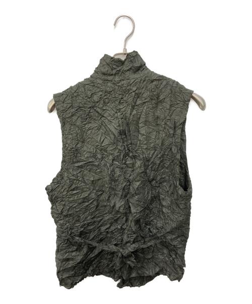 ISSEY MIYAKE PERMANENTE（イッセイミヤケ ペルマネンテ）ISSEY MIYAKE PERMANENTE (イッセイミヤケ ペルマネンテ) シワ加工ベスト グレー サイズ:Ｍの古着・服飾アイテム