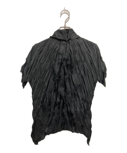 PLEATS PLEASE（プリーツプリーズ）PLEATS PLEASE (プリーツプリーズ) シワ加工プリーツポロシャツ ブラック サイズ:3の古着・服飾アイテム