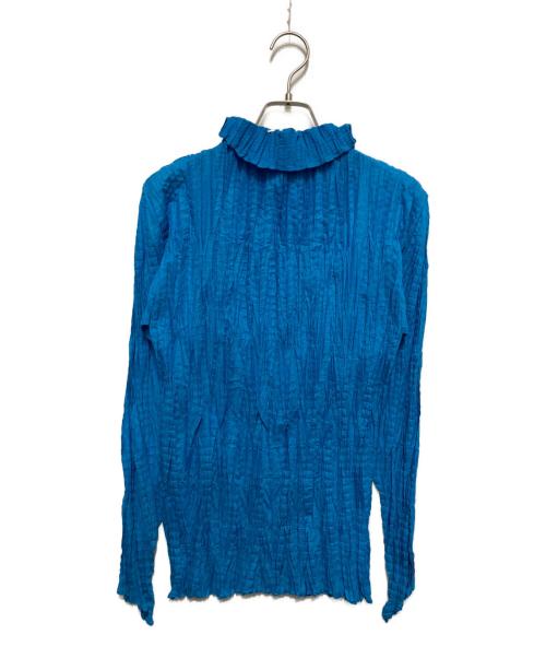 ISSEY MIYAKE PERMANENTE（イッセイミヤケ ペルマネンテ）ISSEY MIYAKE PERMANENTE (イッセイミヤケ ペルマネンテ) シワ加工プリーツカットソー ブルー サイズ:Mの古着・服飾アイテム