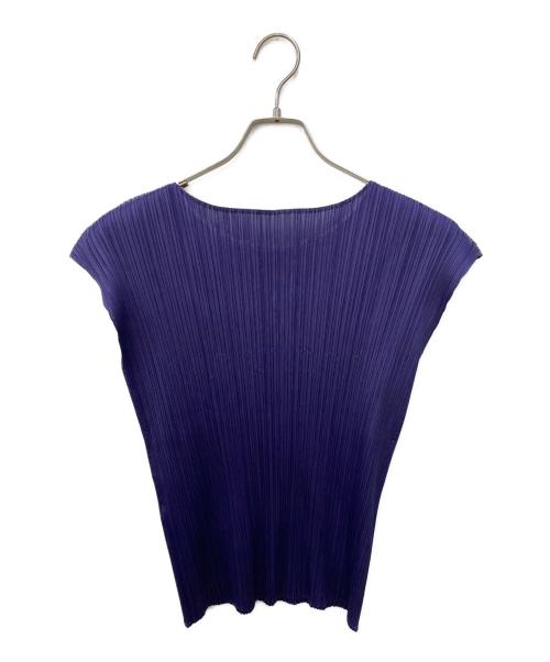 PLEATS PLEASE（プリーツプリーズ）PLEATS PLEASE (プリーツプリーズ) ノースリーブプリーツカットソー ネイビー サイズ:SIZE 3の古着・服飾アイテム