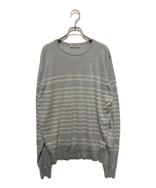 JOHN SMEDLEY（ジョンスメドレー）JOHN SMEDLEY (ジョンスメドレー) メリノウール　エクストラファイン　クルーネックニット グレー サイズ:Lの古着・服飾アイテム