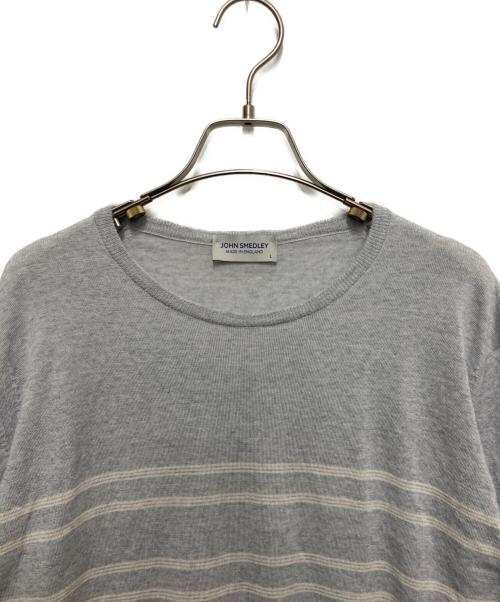 JOHN SMEDLEY（ジョンスメドレー）JOHN SMEDLEY (ジョンスメドレー) メリノウール　エクストラファイン　クルーネックニット グレー サイズ:Lの古着・服飾アイテム