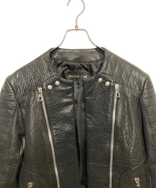 BALMAIN（バルマン）BALMAIN (バルマン) H&M (エイチアンドエム) レザージャケット ブラック サイズ:48の古着・服飾アイテム
