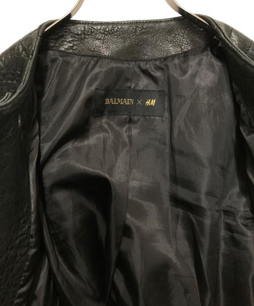 BALMAIN（バルマン）BALMAIN (バルマン) H&M (エイチアンドエム) レザージャケット ブラック サイズ:48の古着・服飾アイテム