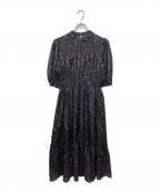 HER LIP TOハーリップトゥ）の古着「Autumn Floral Tiered Long Dress」｜ブラック