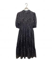 HER LIP TO（ハーリップトゥ）の古着「Autumn Floral Tiered Long Dress」｜ブラック
