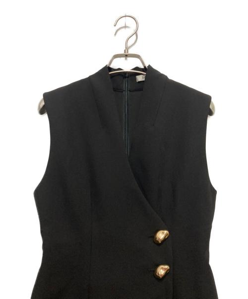 Snidel（スナイデル）Snidel (スナイデル) 金ボタンジレワンピ ブラックの古着・服飾アイテム