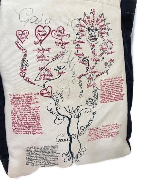 Vivienne Westwood（ヴィヴィアンウエストウッド）Vivienne Westwood (ヴィヴィアンウエストウッド) キャンバストートバッグ ブラック×アイボリーの古着・服飾アイテム