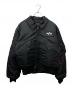 ALPHAアルファ）の古着「BACK FLYING A CORE SPEC」｜ブラック