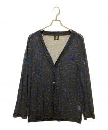 Needles（ニードルズ）の古着「V Neck Cardigan - Poly Mesh / Floral Printed」｜ネイビー