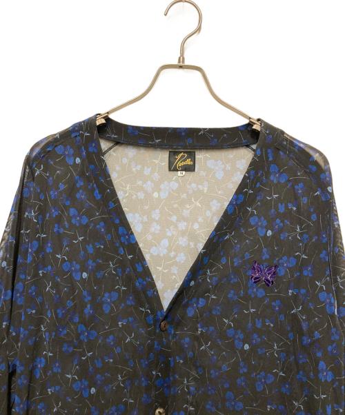 Needles（ニードルズ）Needles (ニードルズ) V Neck Cardigan - Poly Mesh / Floral Printed ネイビー サイズ:Mの古着・服飾アイテム