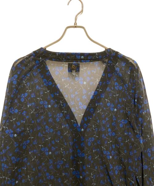 Needles（ニードルズ）Needles (ニードルズ) V Neck Cardigan - Poly Mesh / Floral Printed ネイビー サイズ:Mの古着・服飾アイテム