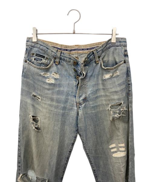 D&G（ディーアンドジー）D&G (ディーアンドジー) ダメージ加工デニムパンツ インディゴ サイズ:35の古着・服飾アイテム