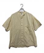 MHLエムエイチエル）の古着「ORGANIC COTTON SHIRTING バンドカラーシャツ」｜イエロー