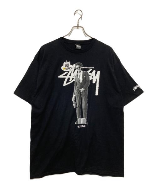stussy（ステューシー）stussy (ステューシー) YO! MTV RAPS コラボ Tシャツ SLICK RICK ブラック サイズ:X-LARGEの古着・服飾アイテム