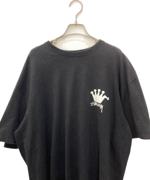 stussy（ステューシー）stussy (ステューシー) クラウンプリントtシャツ ブラック サイズ:XLの古着・服飾アイテム