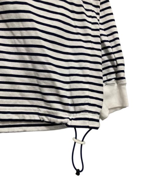 is-ness（イズネス）is-ness (イズネス) BALLOON BORDER LONG SLEEVE T-SHIRT ホワイト×ブラック サイズ:Lの古着・服飾アイテム