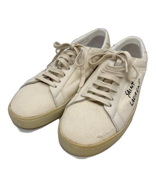 Saint Laurent Paris（サンローランパリ）Saint Laurent Paris (サンローランパリ) ダメージ加工スニーカー ベージュ サイズ:42 1/2の古着・服飾アイテム