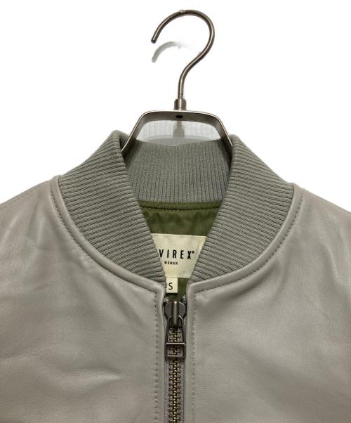 AVIREX（アヴィレックス）AVIREX (アヴィレックス) SHEEPLEATHER MA-1 グレー サイズ:Sの古着・服飾アイテム