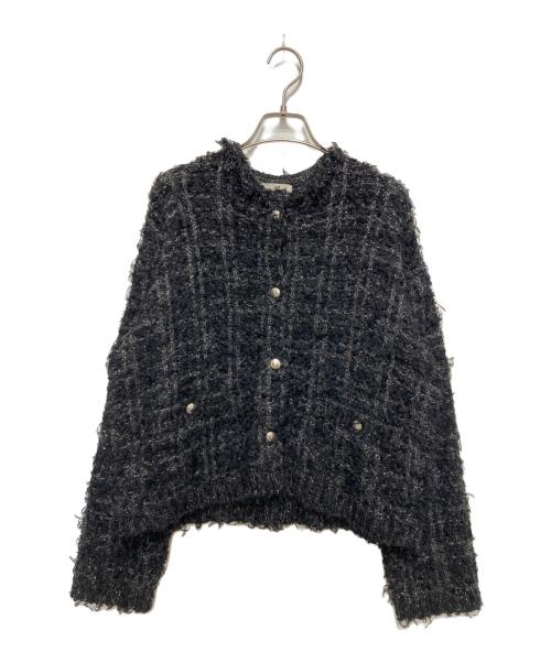 IENA（イエナ）IENA (イエナ) ラメツイードニットジャケット ブラック サイズ:F 未使用品の古着・服飾アイテム