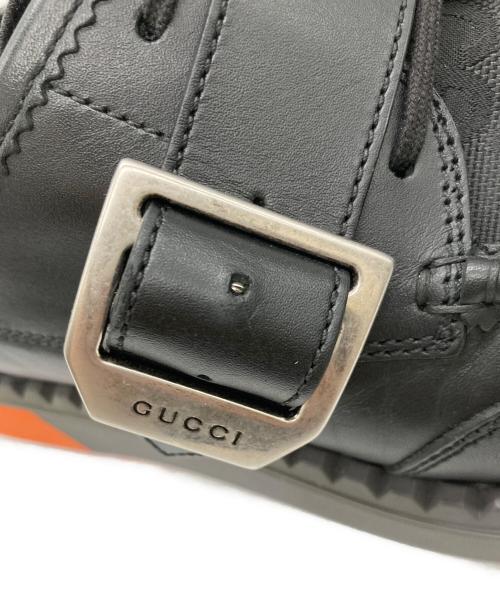 GUCCI（グッチ）GUCCI (グッチ) CGレースアップシューズ ブラック×オレンジ サイズ:7の古着・服飾アイテム