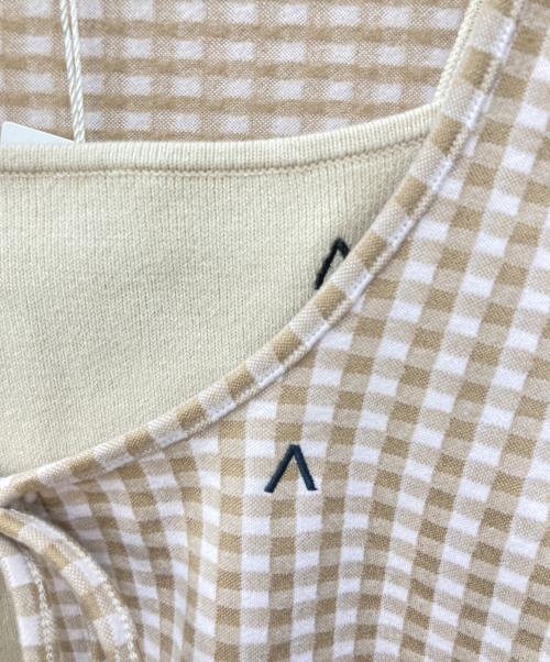 AND MARY（アンドマリー）AND MARY (アンドマリー) Ava gingham check tops ベージュ×ピンク サイズ:Fの古着・服飾アイテム