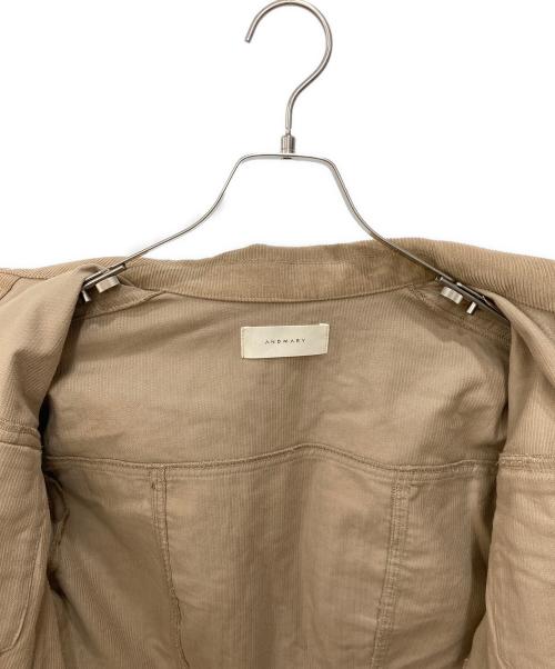 ANDMARY（アンドマリー）ANDMARY (アンドマリー) Elsa corduroy jacket エルサ コーデュロイ ジャケット ブラウン サイズ:Freeの古着・服飾アイテム