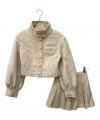 ANDMARYアンドマリー）の古着「Zoey stand neck jacket　ゾーイ スタンド ネック ジャケット」｜ベージュ