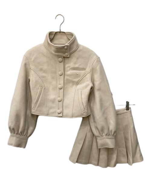 ANDMARY（アンドマリー）ANDMARY (アンドマリー) Zoey stand neck jacket　ゾーイ スタンド ネック ジャケット ベージュ サイズ:Fの古着・服飾アイテム