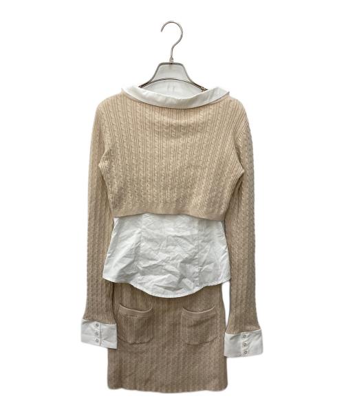 ANDMARY（アンドマリー）ANDMARY (アンドマリー) Katy blouse set up ベージュ×ホワイト サイズ:FREEの古着・服飾アイテム