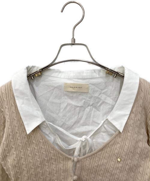 ANDMARY（アンドマリー）ANDMARY (アンドマリー) Katy blouse set up ベージュ×ホワイト サイズ:FREEの古着・服飾アイテム