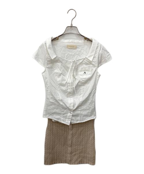 ANDMARY（アンドマリー）ANDMARY (アンドマリー) Katy blouse set up ベージュ×ホワイト サイズ:FREEの古着・服飾アイテム