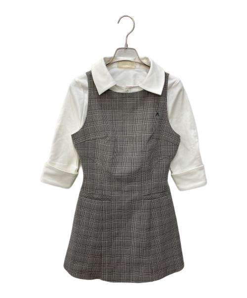 ANDMARY（アンドマリー）ANDMARY (アンドマリー) Evie check blouse mini dress ホワイト サイズ:Fの古着・服飾アイテム